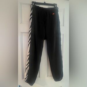 Aviator Nation Black Sweatpants with Zebra Sides WITH POCKETS Wild collection